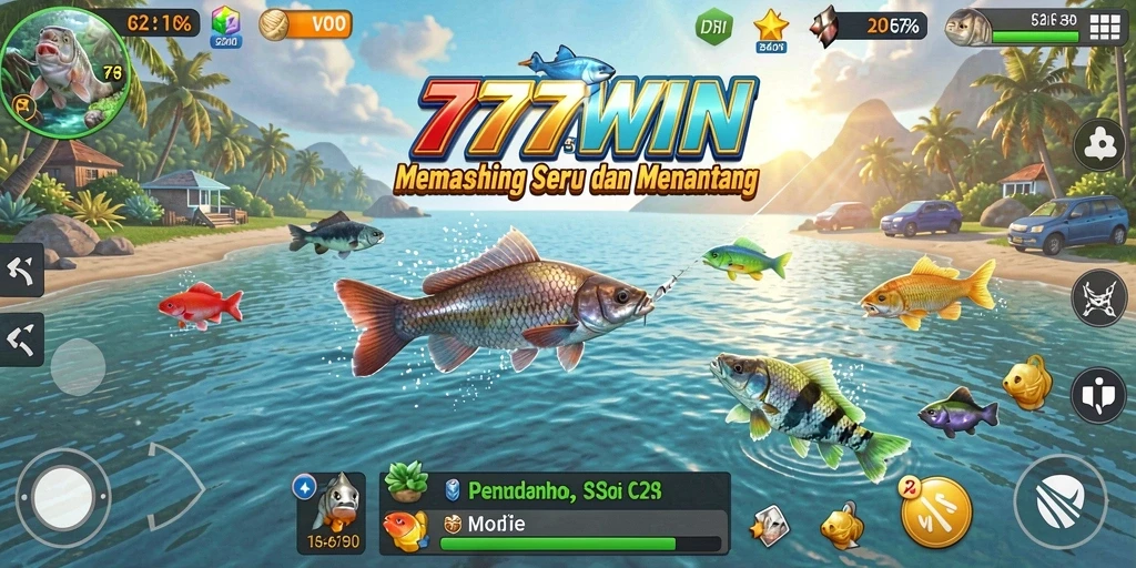 Tampilan gameplay 777WIN dengan aksi memancing yang mendebarkan.