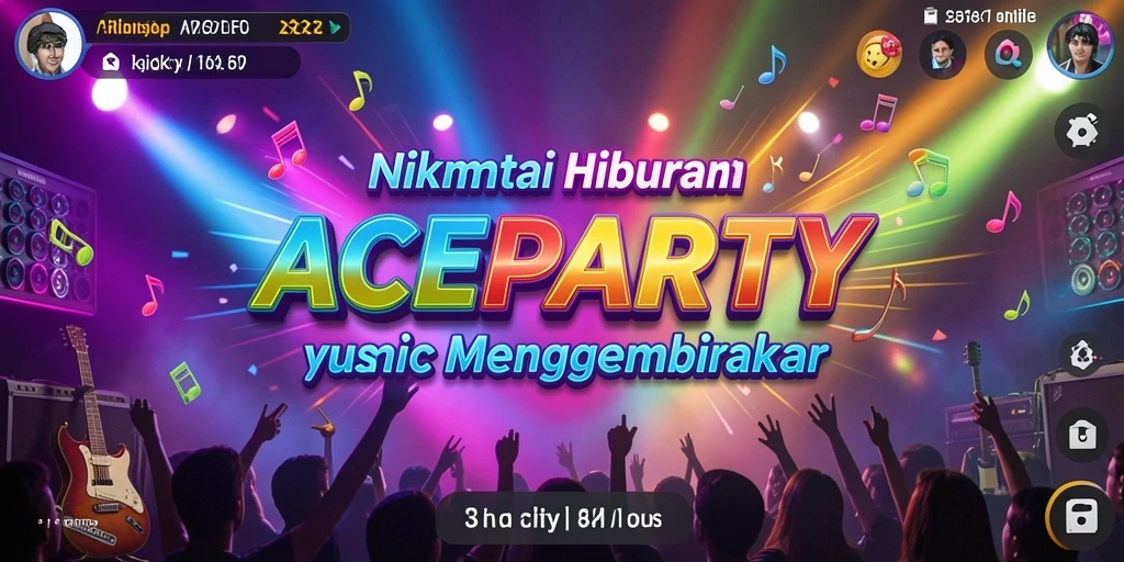 Screenshot ACEPARTY menampilkan pemain menikmati gameplay musik yang seru.