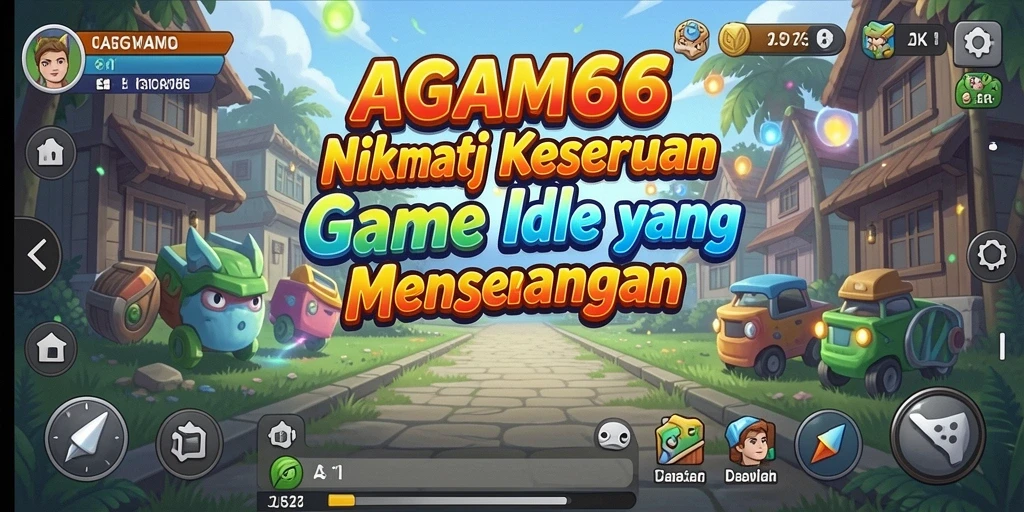 Tampilan gameplay <strong>AGAM66</strong> yang menampilkan karakter berkembang dalam format Idle.