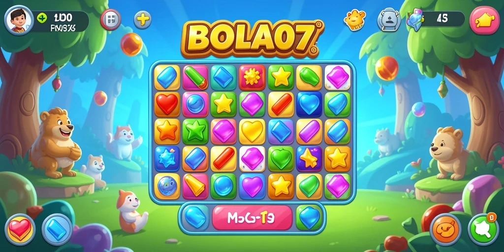 Tampilan gameplay seru dalam BOLA07 dengan grafis cerah