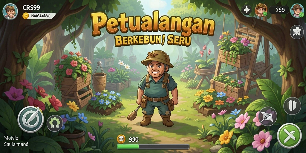 Tampilan gameplay CRS99 dengan aktivitas bertani yang mengasyikkan.