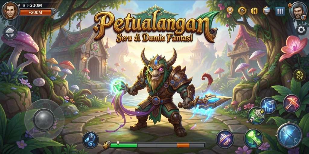 Tangkapan layar F200M menampilkan aksi menegangkan di dunia petualangan.