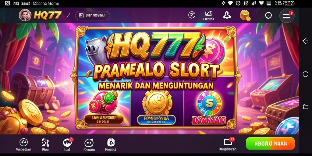 Tampilan gameplay menarik dari permainan slot HQ777 dengan berbagai fitur.