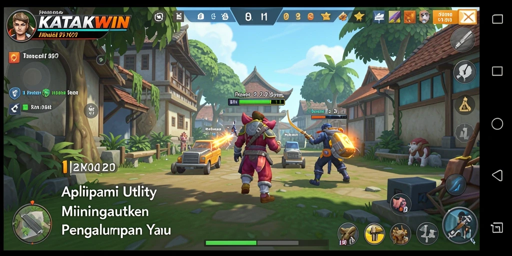 Tampilan gameplay KATAKWIN dengan fitur Utility yang menarik.
