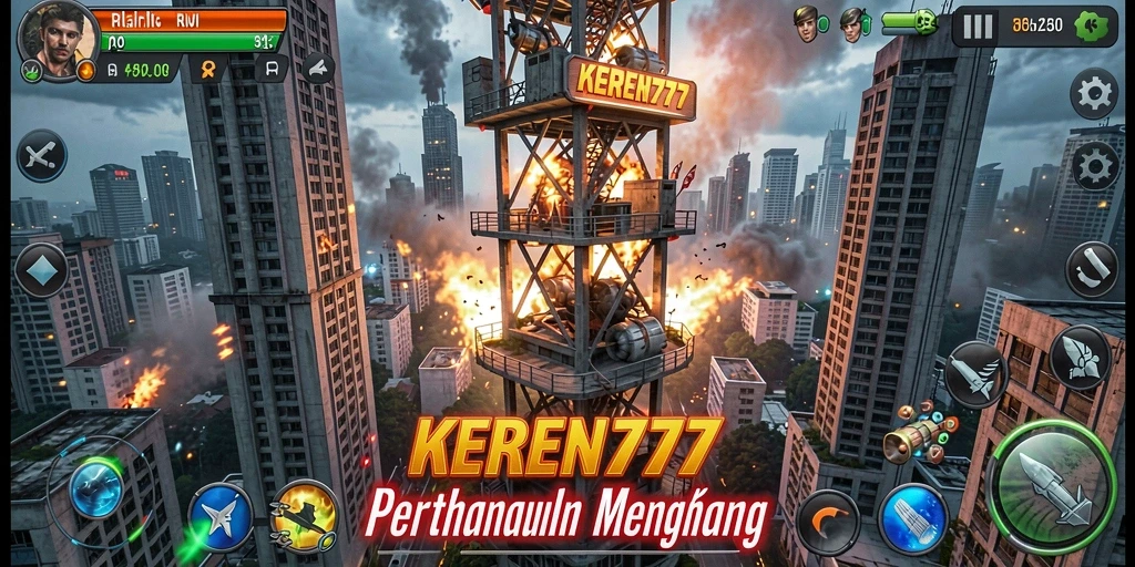 Tampilan gameplay Tower Defense yang mendebarkan di KEREN777.