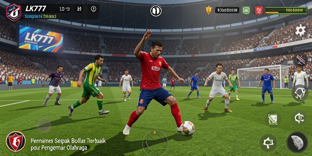 Tampilan gameplay menegangkan dalam <strong>LK777</strong> saat mencetak gol.