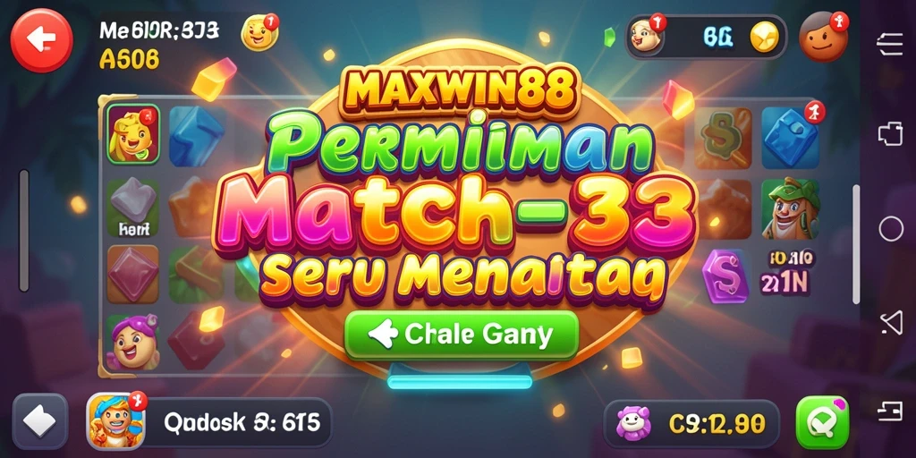 Screenshot gameplay MAXWIN88 yang menampilkan kombinasi elemen Match-3.