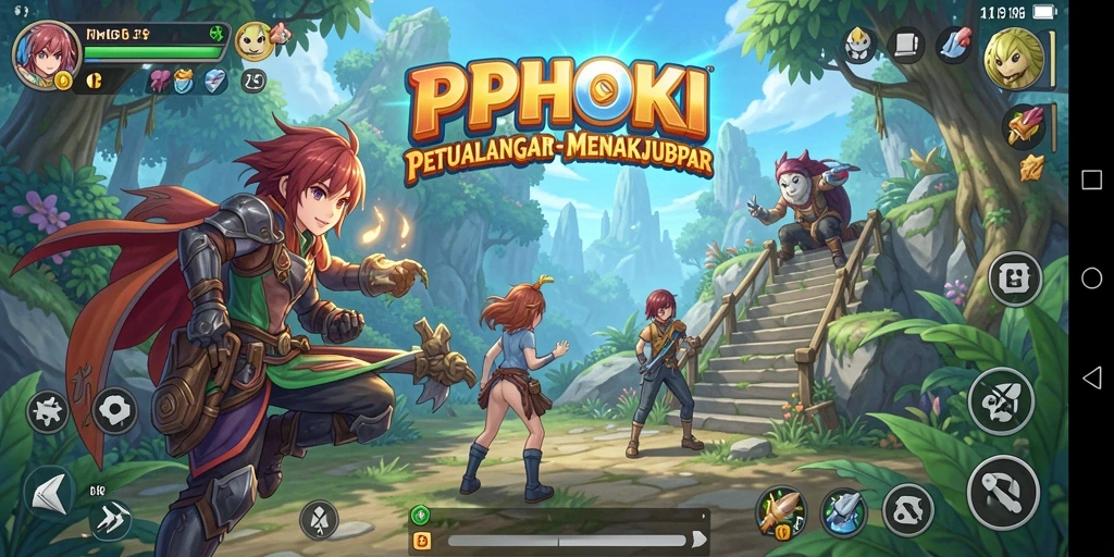 Tampilan gameplay intens PPHOKI dengan karakter Anime yang menarik.