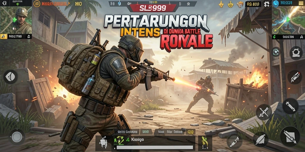 Gameplay SL999 yang menegangkan dalam arena Battle Royale.