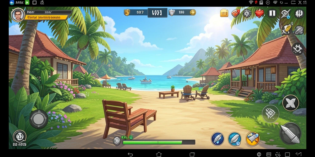 Tampilan gameplay UH77 yang cerah dan mengasyikkan.